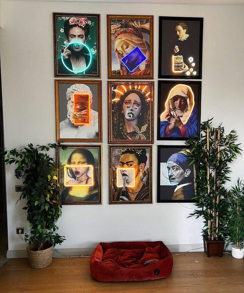 Neon Painting Art Neon Sign Art Neon Sign Bedroom Neon Etsy