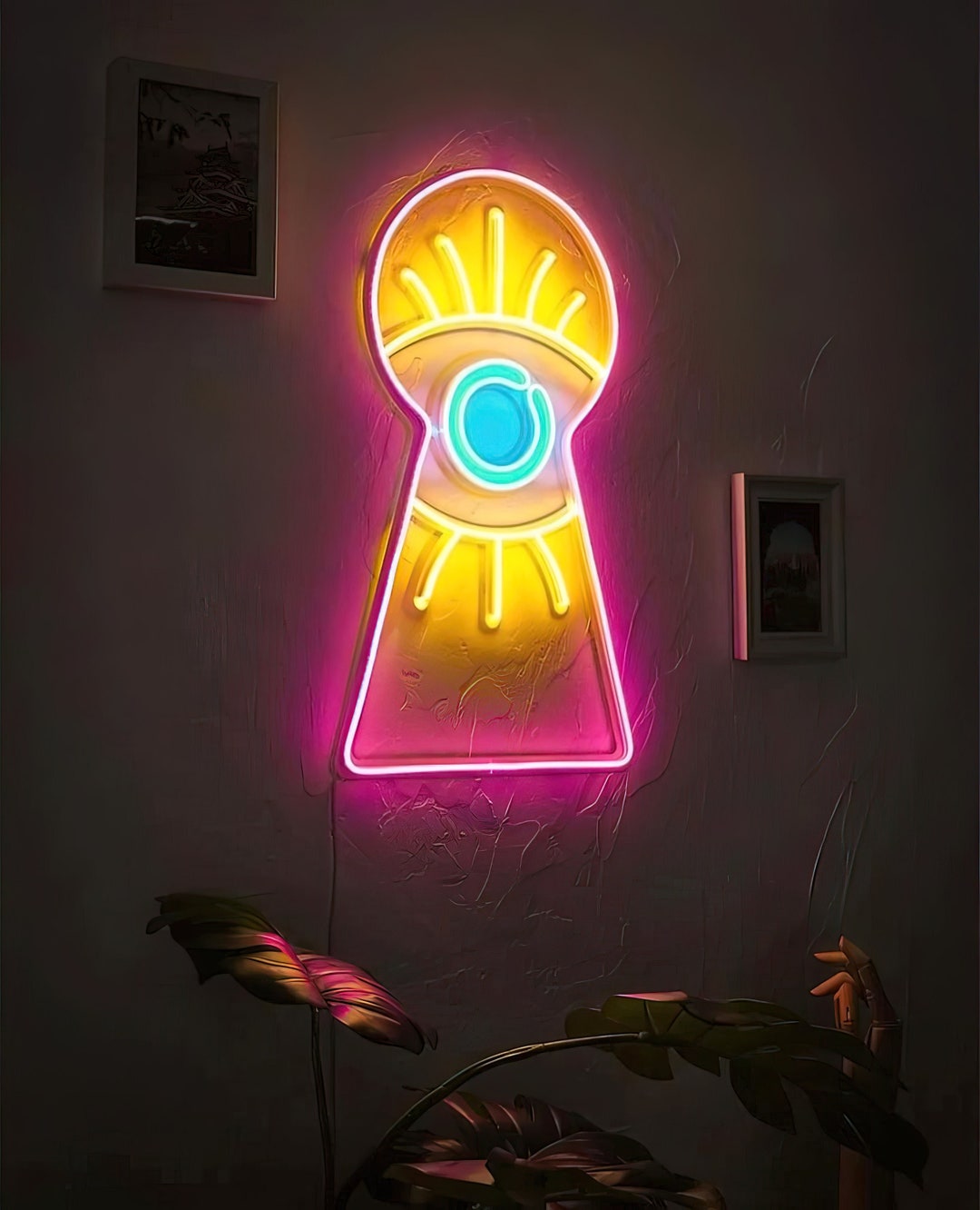 Lock Eye Neon Sign Neon Sign Art Neon Sign Bedroom Neon Etsy