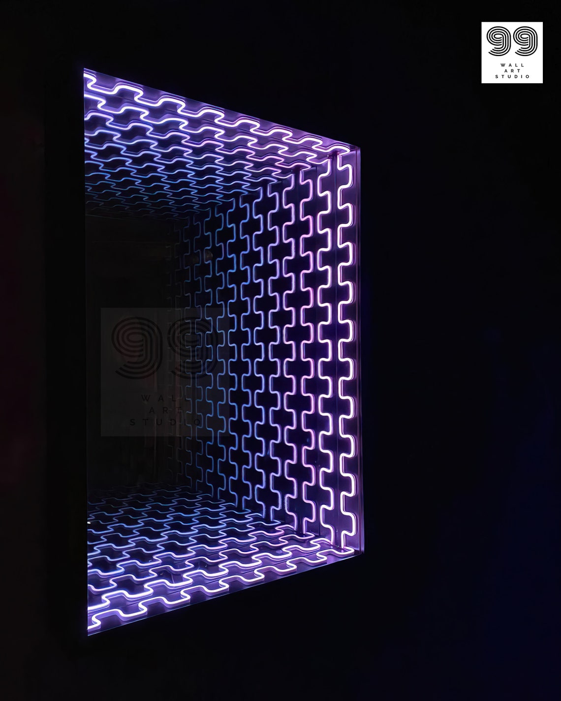 3D Neon Infinity Mirror Neon Sign Art Neon Sign Bedroom Etsy