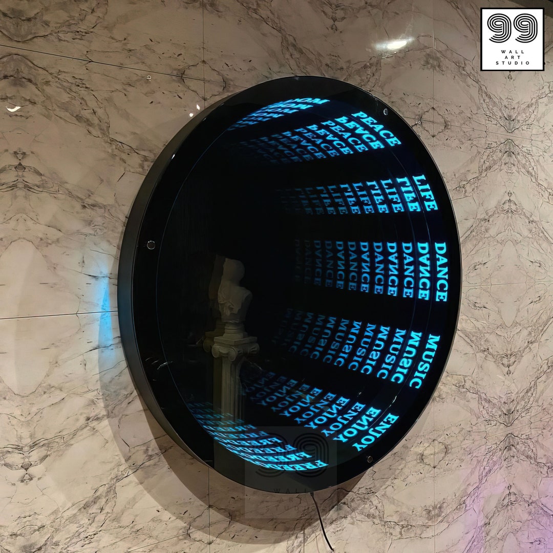 Multicolor Infinity Mirror Neon Sign Art Neon Sign Bedroom Etsy