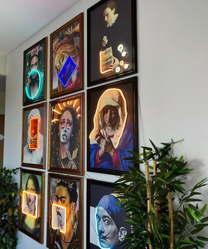 Neon Painting Art Neon Sign Art Neon Sign Bedroom Neon Etsy