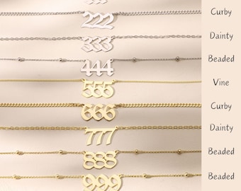Angel Number Necklace, 111 222 333 444 555 777 999 888 Necklace, Waterproof Number Necklace, Lucky Number Pendant, Gift for Her
