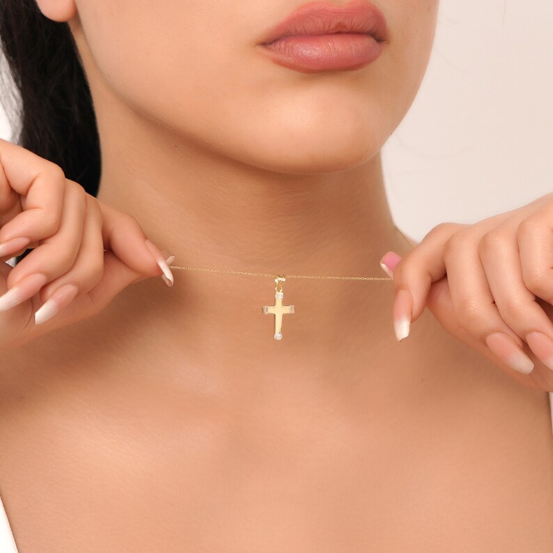 Gold Small Cross Necklace