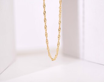 14k Solid Gold Chain, Dainty Rope Chain, Figaro Chain, Box Chain, Paperclip Chain, Herringbone Chain, Chains for kids, Christmas Gift Women