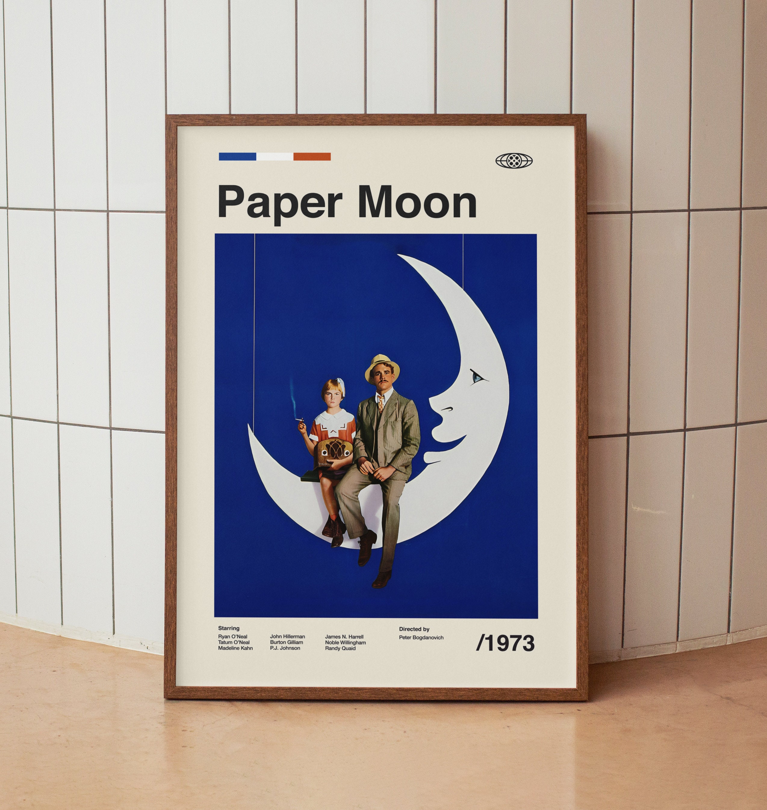 Paper Moon-a Rare Original Vintage Movie Poster of Peter Bogdanovich's Tale  of Depression Era Con Artists With Ryan O'neal and Tatum O'neal 