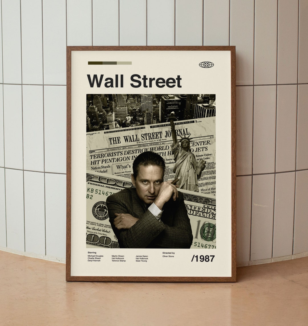 Wall St 1987Gordon Gekko Wand Kunst Druck - Michael Douglas Charlie Sheen  Film Poster - Midcentury Art - Etsy Österreich, image size:1080x1141