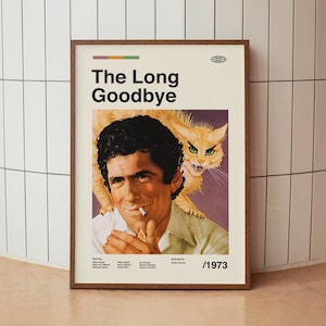 Plakat filmowy The Long Goodbye Vintage Minimalist - Film Noir Detective - Sztuka ścienna z połowy wieku