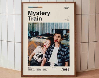Mystery Train Vintage Movie Poster - Jim Jarmusch Film - Minimalist Midcentury Wall Art Print