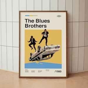 The Blues Brothers Midcentury Modern Print - Wall Art Print - Retro Movie Poster