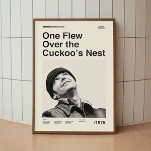 One Flew Over the Kuckoo&#39;s Nest Wand Kunst Druck - Jack Nicholson Film Poster - American Film - Midcentury Art