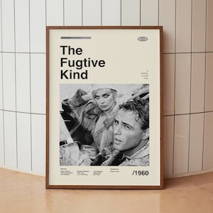 Il fuggitivo - Poster vintage del film di Marlon Brando - Stampa artistica da parete minimalista di metà secolo