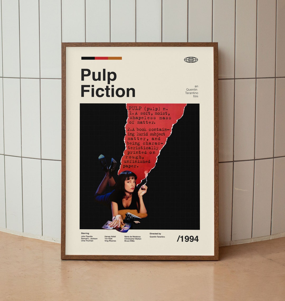 Pulp Fiction Wall Art Print - Uma Thurman John Travolta Film Poster ...