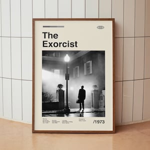 The Exorcist Vintage Movie Poster - Calassic Horror Film - Minimalist Midcentury Wall Art Print
