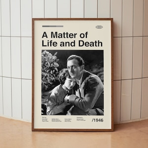 A Matter of Life and Death ( Stairway to Heaven) 1948 Vintage Movie Poster - Classic British Film - Minimalist Midcentury Wall Art Print