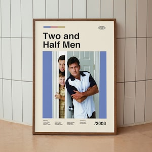 American TV Show Vintage Poster - Midcentury Minimalist Wall Art Print - Charlie Sheen Poster