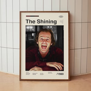 The Shining Vintage Movie Poster - Jack Nicholson Stanley Kubrick -  Midcentury Minimalist Wall Art Print