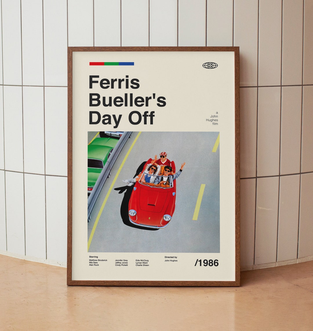 Ferris Bueller's Day off Wall Art Print Holywood Retro Movie Poster