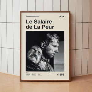 Le Salaire de la Peur (Der Lohn der Angst) Vintage Filmplakat - Yves Montand Klassischer Französischer Film - Minimalistisches Midcentury Wandkunstdruck