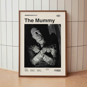 The Mummy Wall Art Print - Boris Karloff Vintage American Film Poster  - Midcentury Art