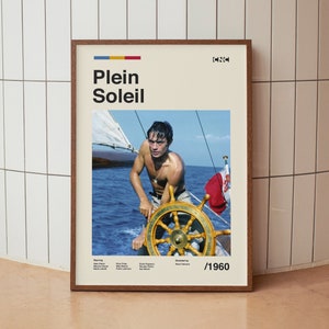Plein Soleil Vintage Movie Poster - Alain Delon - Minimalist Midcentury Wall Art Print