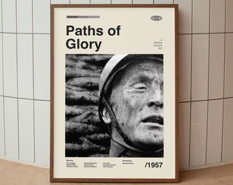 Affiche de film Paths of Glory 1957 - Look vintage - Décoration murale en métal pour maison, cuisine, magasin, club, café, bar, pubs - 30,5 x 20,3 cm