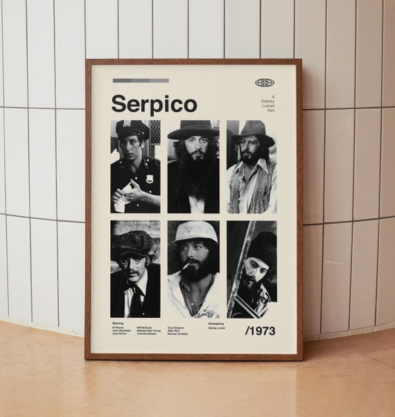 Serpico Vintage Movie Poster - Al Pacino - Minimalist Midcentury