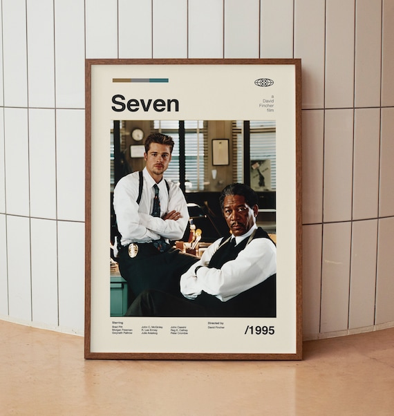 Seven 1995 Vintage Movie Poster - Brad Pitt Morgan Freeman