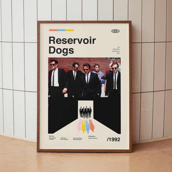 Reservoir Dogs Midcentury Modern Poster - Quentin Tarantino Wall Art Print - Retro Movie Poster
