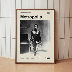 Metropolis 1927 Movie Poster - Classic Sci-Fi Film - Minimalist Midcentury Wall Art Print