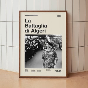 La  Battaglia  di Algeri (The Battle of Algiers) Vintage Movie Poster - Italian Neorealism -  Midcentury Minimalist Wall Art Print