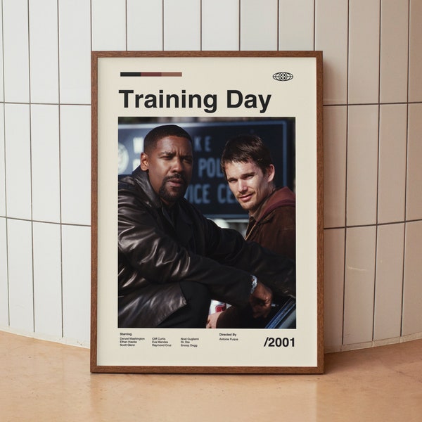 Training Day Wall Art Print - Denzel Washington Movie Poster - Minimalist Midcentury Art