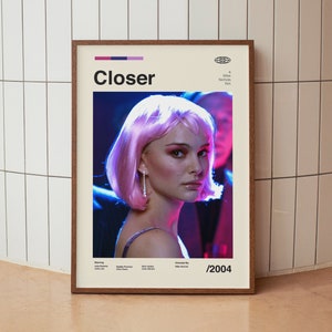 Closer 2004 Vintage Movie Poster - Natalie Portman Julia Roberts Jude Law  - Minimalist Midcentury Wall Art Print