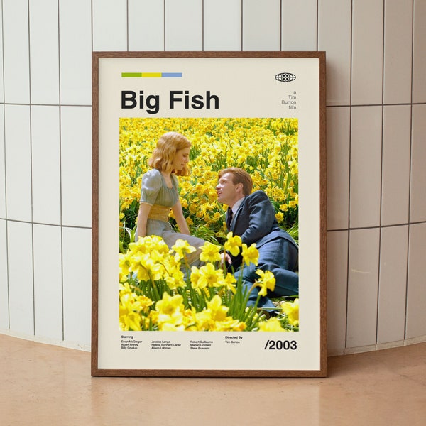 Big Fish Wall Art Print - Tim Burton Film Poster - American Cinema - Midcentury Art
