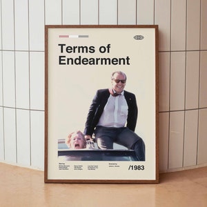 Terms of Endearment Wall Art Print - Shirley MacLaine Jack Nicholson Movie Poster - American Cinema - Midcentury Art