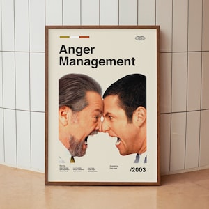 Anger Management Movie Poster - Jack Nicholson - Vintage Minimalist Midcentury Wall Art Print