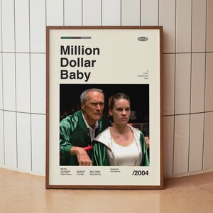 Million Dollar Baby Vintage Boxing Film Poster - Clint Eastwood - Minimalistischer Midcentury Wand Kunst Druck