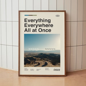 Everything Everywhere All at Once Wall Art Print - Holywood Movie Poster - Minimalist Midcentury Art