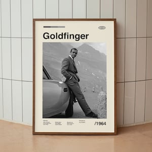 Goldfinger James Bond Wall Art Print - Sean Connery Film Poster - American Cinema - Midcentury Art