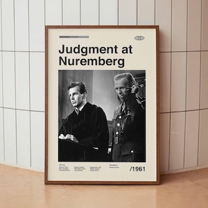 Judgment at Nuremberg Vintage Movie Poster - American Cinema Minimalist Midcentury Wall Art Print - Home Decor