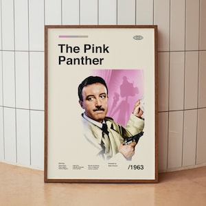 Vintage geïnspireerde filmposter - Peter Sellers - minimalistische kunst aan de muur uit het midden van de eeuw