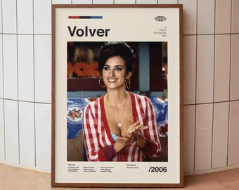 Volver Vintage Movie Poster - Penelope Cruz Pedro Almadovar Film - Minimalist Midcentury Wall Art Print