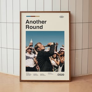 Andere Runde (Gepresst) Wand Kunst Druck - Mads Mikkelsen Film Poster - Midcentury Kunst