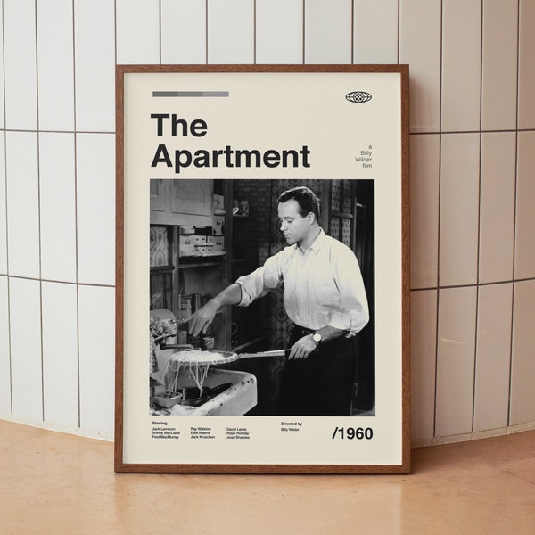 The Apartment Vintage Filmposter - Jack Lemmon Billy Wilder - Minimalistischer Midcentury Wand Kunst Druck