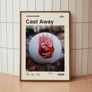 Cast Away Wall Art Print - Tom Hanks Poster - American Cinema - Midcentury Art