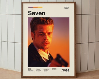 Seven 1995 Wall Art Print - Brad Pitt Morgan Freeman Film Poster