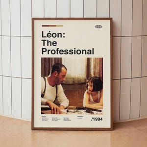 Leon The Professional Wall Art Print - Jean Reno Luc Besson Film Poster - French Cinema - Midcentury Art