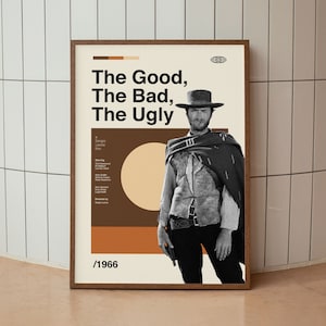 The Good The Bad The Ugly Wall Art Print - Clint Eastwood Film Plakat - Amerikanisches Kino - Midcentury Kunst