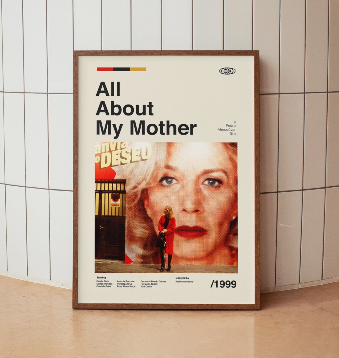 All About My Mother Vintage Movie Poster Penélope Cruz Pedro Almodóvar Film Minimalist
