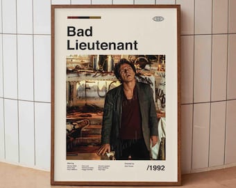 Bad Lieutenant Movie Poster – Minimalist Midcentury Film Art Print (1992)