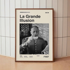 The Grand Illusion (La Grande Illusion) Wall Art Print - Jean Renoir Movie Poster - French Classic Cinema - Midcentury Art